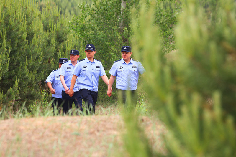如今茂盛的綠植為巡邏的民警遮擋風(fēng)沙。